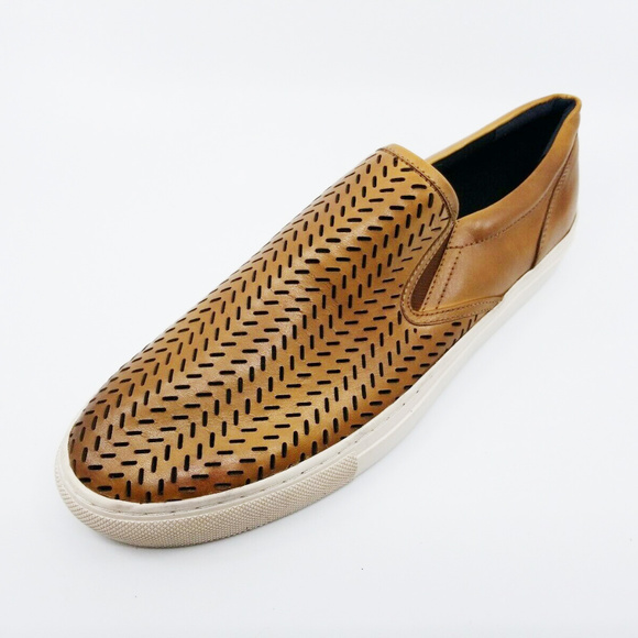 Banana Republic Men Trent Laser Cut Cognac Slip On - Picture 3 of 8